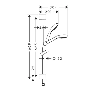Hansgrohe Croma Select E Vario zuhanyszett 0,65m, króm/fehér 26582400