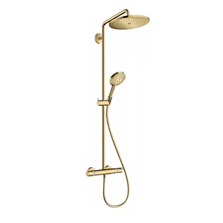 Hansgrohe Croma Select S Showerpipe 280 1jet termosztáttal és Raindance Select S 120 3jet kézizuhannyal, polírozott aran
