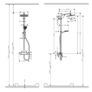 Hansgrohe Crometta E 240 Showerpipe termosztátos csapteleppel, króm 27271000 Hansgrohe Crometta E 240 Showerpipe termosztátos csapteleppel, króm 27271000