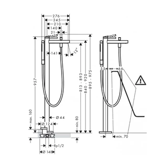 Hansgrohe Finoris egykaros szabadonálló kádcsaptelep, króm 76445000 Hansgrohe Finoris egykaros szabadonálló kádcsaptelep, króm 76445000
