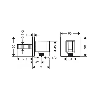 Hansgrohe FixFit E tömlőcsatlakozás Porter zuhanytartóval 26889000