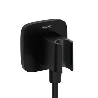 Hansgrohe Fixfit Porter Q beépített zuhanytartóval, matt fekete, kerekített sarkakkal 26887670