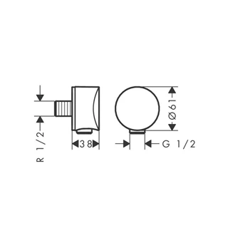 Hansgrohe FixFit csatlakozó visszacsapó szeleppel, szálcsiszolt bronz 26453140 Hansgrohe FixFit csatlakozó visszacsapó szeleppel, szálcsiszolt bronz 26453140