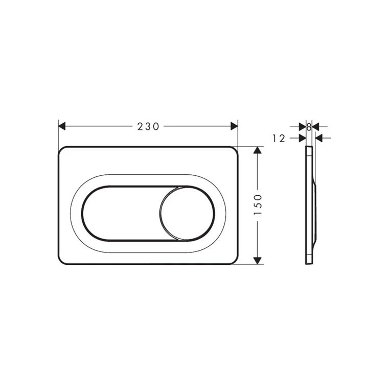 Hansgrohe iFrame Original S nyomólap, dual mennyiség, matt fekete 66002670