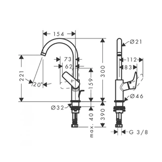 Hansgrohe Logis egykaros magasított mosdócsaptelep, matt fekete 71130670