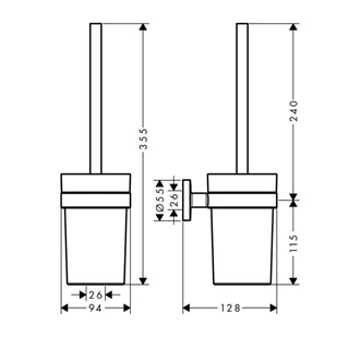Hansgrohe Logis Universal fali wc-kefe tartó 41722000 Hansgrohe Logis Universal fali wc-kefe tartó 41722000