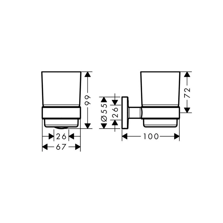 Hansgrohe Logis Universal fogkefe tartó, króm 41718000 Hansgrohe Logis Universal fogkefe tartó, króm 41718000