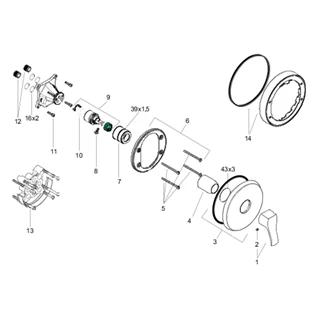 Hansgrohe Metris Classic egykaros, falsík alatti zuhanycsaptelep színkészlet, króm 31676000