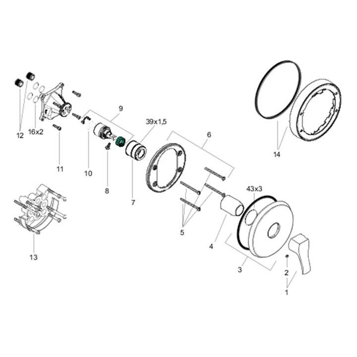 Hansgrohe Metris Classic egykaros, falsík alatti zuhanycsaptelep színkészlet, króm 31676000