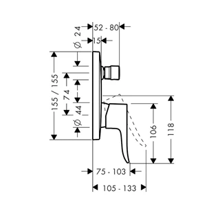 Hansgrohe Metris falsík alatti egykaros kádcsaptelep színkészlet 31454000
