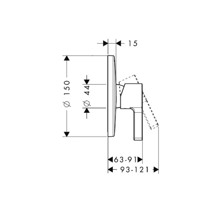 Hansgrohe Metris S egykaros, falsík alatti zuhanycsaptelep színkészlet, króm 31665000