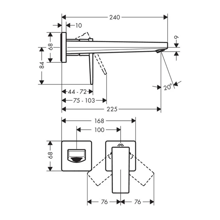 Hansgrohe Metropol egykaros falsík alatti mosdócsaptelep 225mm-es kifolyóval, szálcsiszolt bronz 32526140 Hansgrohe Metropol egykaros falsík alatti mosdócsaptelep 225mm-es kifolyóval, szálcsiszolt bronz 32526140