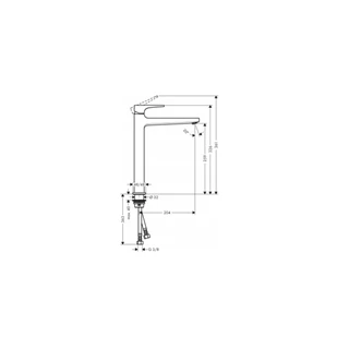 Hansgrohe Metropol egykaros mosdócsaptelep 260 Push-Open lefolyógarnitúrával normál fogantyú, matt fekete 32512670