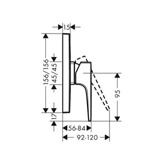 Hansgrohe Metropol egykaros zuhanycsaptelep falsík alatti normál fogantyú 32565000 Hansgrohe Metropol egykaros zuhanycsaptelep falsík alatti normál fogantyú 32565000