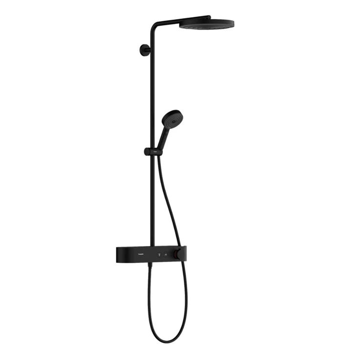 Hansgrohe Pulsify S term. Zuh.rendsz, zuhanycsapt. Showerpipe 260, 1 jet EcoSmart és ShowerTablet Select 400, matt feket