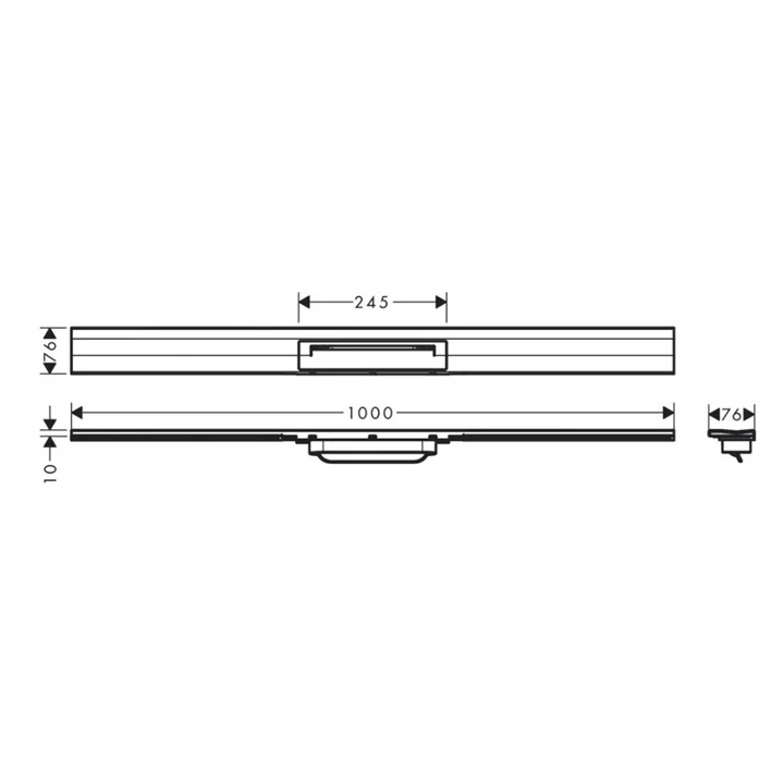 Hansgrohe RainDrain Flex oldalfal mellé zuhanylefolyó 100 cm, vágható, polírozott arany hatású 56053990