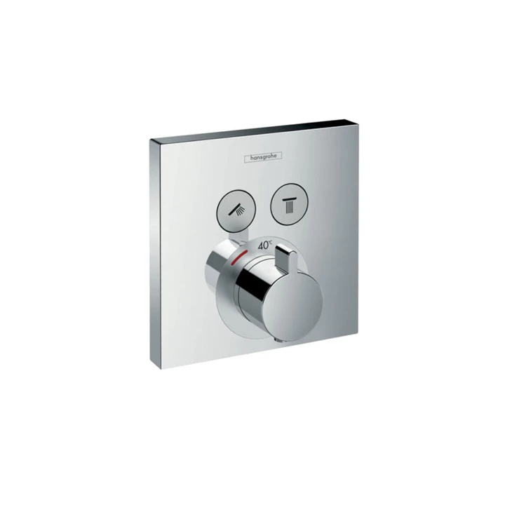 Hansgrohe ShowerSelect termosztát 2 fogyasztóhoz falsík alatti szereléshez 15763000 Hansgrohe ShowerSelect termosztát 2 fogyasztóhoz falsík alatti szereléshez 15763000