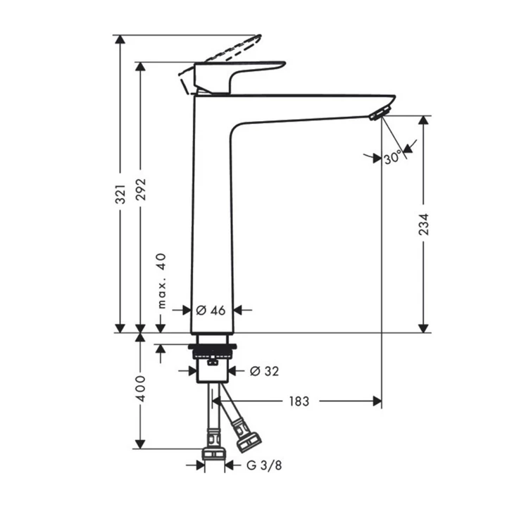 Hansgrohe Talis E Egykaros mosdócsaptelep 240 lefolyógarnitúra nélkül, polírozott arany hatású 71717990