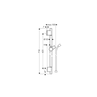 Hansgrohe Unica-S Puro 600 mm, matt fekete 28632670