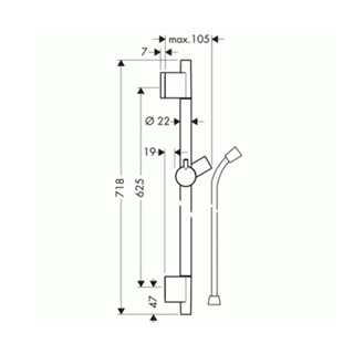 Hansgrohe Unica’S Puro zuhanyrúd 0,65 m, szálcsiszolt bronz 28632140