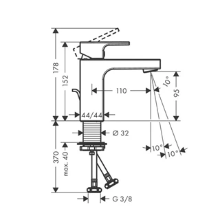 Hansgrohe Vernis Shape egykaros mosdócsaptelep 100, automata lefolyógarnitúrával, matt fekete 71561670 Hansgrohe Vernis Shape egykaros mosdócsaptelep 100, automata lefolyógarnitúrával, matt fekete 71561670