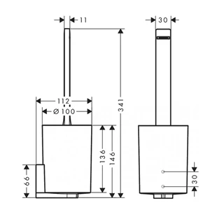 Hansgrohe WallStoris wc kefe tartó, matt fekete 27927670 Hansgrohe WallStoris wc kefe tartó, matt fekete 27927670