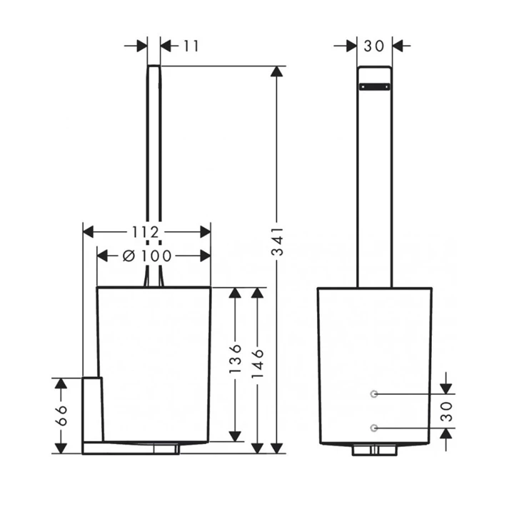 Hansgrohe WallStoris wc kefe tartó, matt fekete 27927670 Hansgrohe WallStoris wc kefe tartó, matt fekete 27927670
