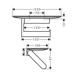Hansgrohe WallStoris wc papír tartó, polccal, matt fekete 27928670