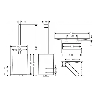 Hansgrohe WallStoris WC szett, matt fekete 27969670 Hansgrohe WallStoris WC szett, matt fekete 27969670