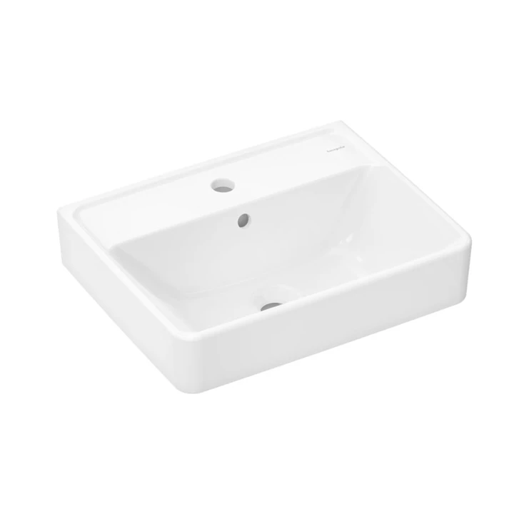 Hansgrohe Xanuia Q Kézmosó 500/390, csapfurattal és túlfolyóval, fehér 60131450