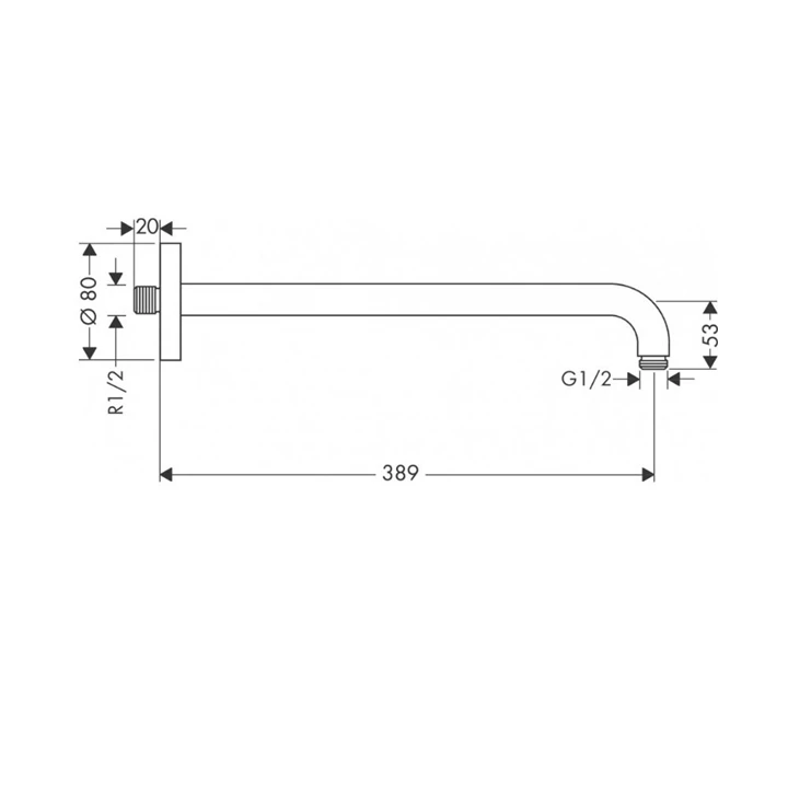 Hansgrohe Croma 389 mm-es zuhanykar, szálcsiszolt bronz 27413140 Hansgrohe Croma 389 mm-es zuhanykar, szálcsiszolt bronz 27413140