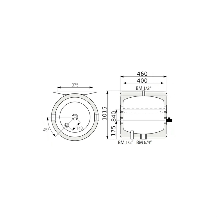 HEIZER PUFFER TART. 100L PUSE100 FALI +SZIG 460*1015MM HEIZER PUFFER TART. 100L PUSE100 FALI +SZIG 460*1015MM