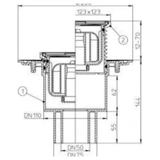 HL Padlószifon 115x115 mm alsós bekötésű acélrácsos, Primus Blue bűzzárral HL310NPR HL Padlószifon 115x115 mm alsós bekötésű acélrácsos, Primus Blue bűzzárral HL310NPR