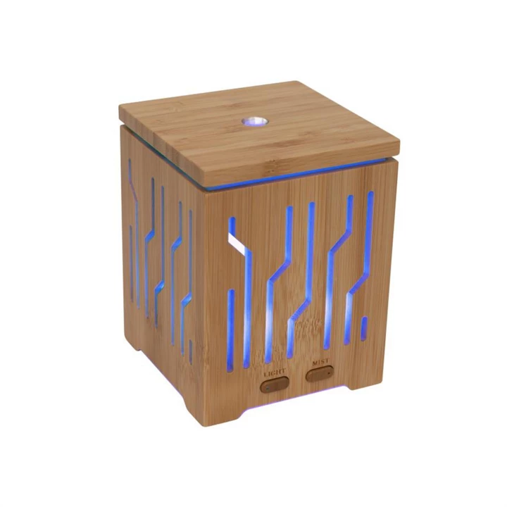 Somogyi Home aromadiffúzor, ultrahangos hidegpárásító, bambusz alap/fedél, 200ml, színváltás AD 200