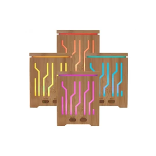 Somogyi Home aromadiffúzor, ultrahangos hidegpárásító, bambusz alap/fedél, 200ml, színváltás AD 200