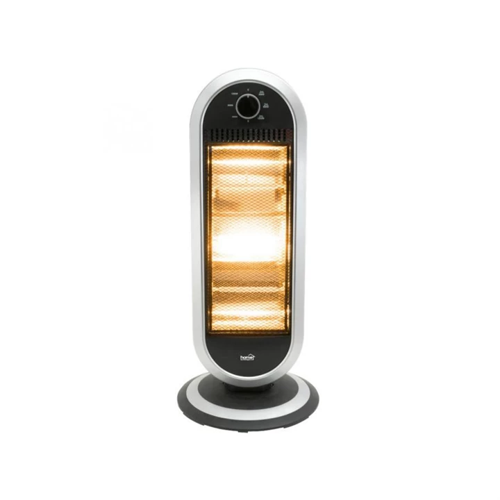 Somogyi Home álló elektromos halogén hősugárzó fűtőtest, 400W/800W/1200W, oszcillálás, fekete/ezüst FK 231