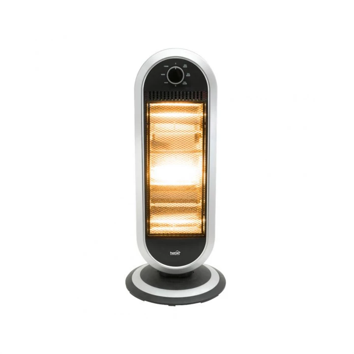 Somogyi Home álló elektromos halogén hősugárzó fűtőtest, 400W/800W/1200W, oszcillálás, fekete/ezüst FK 23