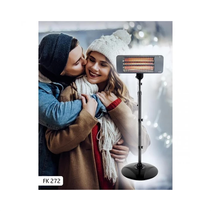 Somogyi Home álló karccsöves kültéri hősugárzó, 650W/1350W, IPX4 védelem FK 272