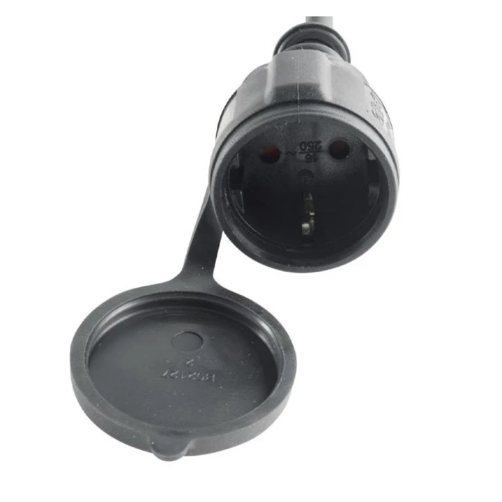 SOMOGYI HOME hosszabbító gumikábel, 25 méter, H07RN-F, zárófedéllel, max. 3500 W, IP44, fekete NV725BK