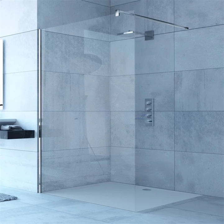 Hüppe x-one walk-in válaszfal 890-905x2000 mm/8mm keresztmerevítővel NX1702.069.322