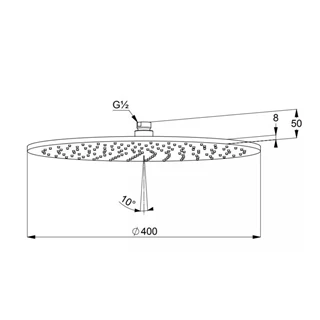 Kludi A-QA fejzuhany 40 cm, matt fekete/króm 6434087-00