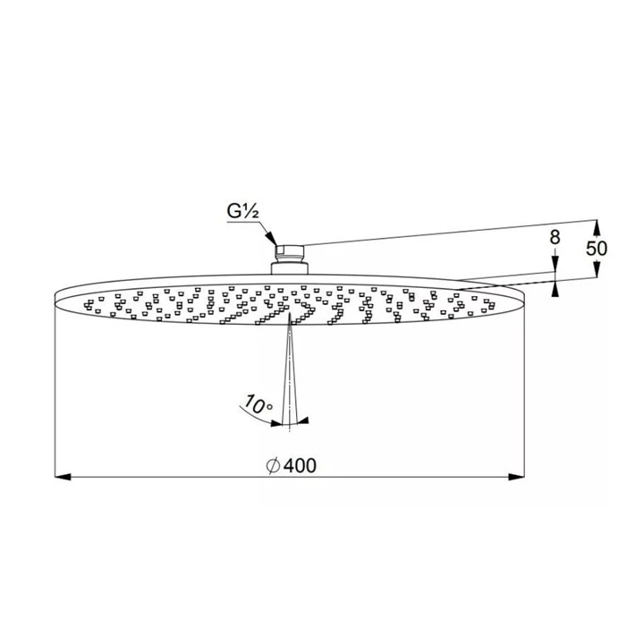 Kludi A-QA fejzuhany 40 cm, matt fekete/króm 6434087-00
