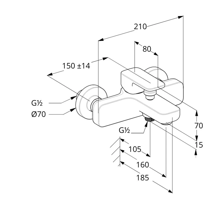 Kludi RENON kád/zuhanycsap, matt fekete 426913975