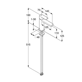 Kludi RENON mosdócsap 110 leeresztő nélkül, matt fekete 422823975