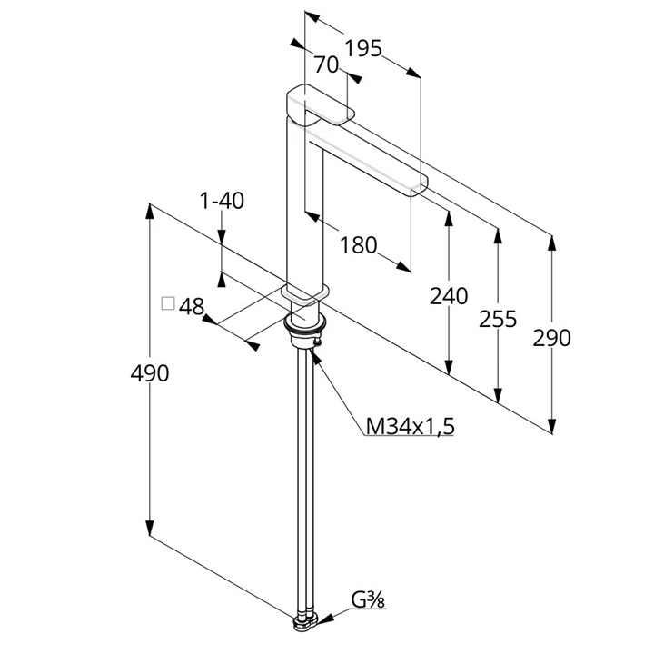 Kludi RENON mosdócsap 240 leeresztő nélkül 422980575