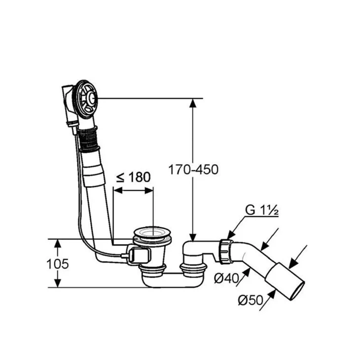Kludi ROTEXA 2000 le- és túlfolyógarnitúra, burkolat alatti egység 2104000-00