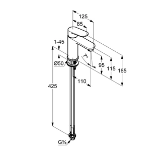 Kludi X1 mosdócsaptelep 100, leeresztő nélkül, fekete 322823975
