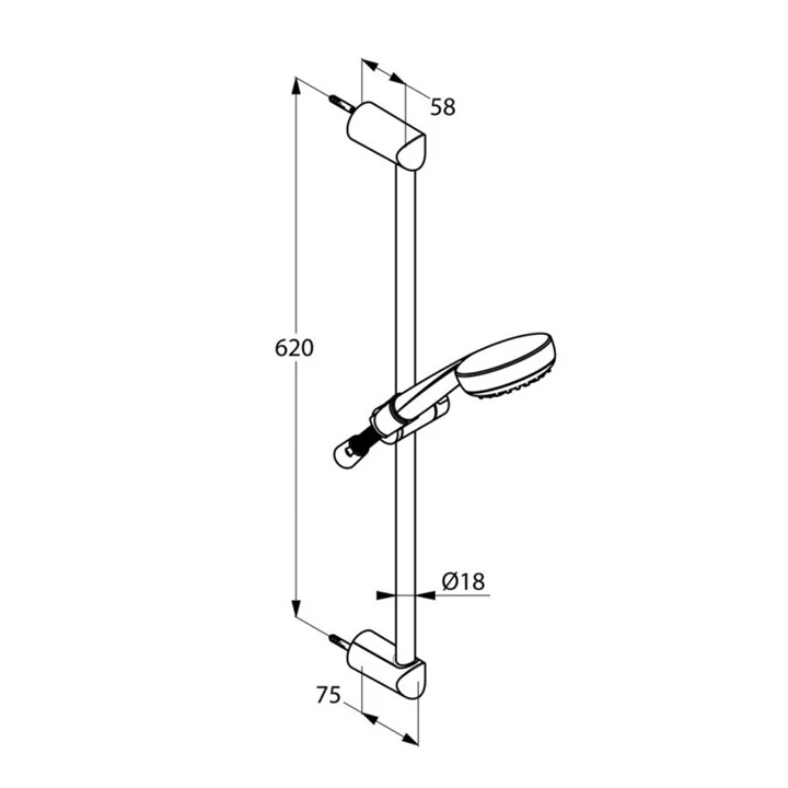 Kludi LOGO zuhanyszett 1S 600mm króm 6816005-00 Kludi LOGO zuhanyszett 1S 600mm króm 6816005-00