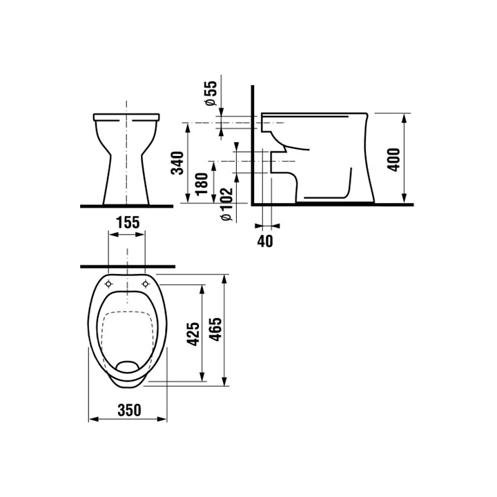 Jika DINO hátsó kifolyású álló WC H8220000000001 Jika DINO hátsó kifolyású álló WC H8220000000001