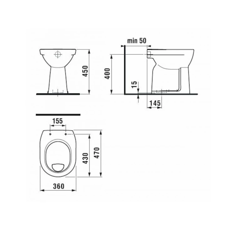 Jika Lyra Plus álló wc, alsó kifolyású, síköblítésű H8253870000001